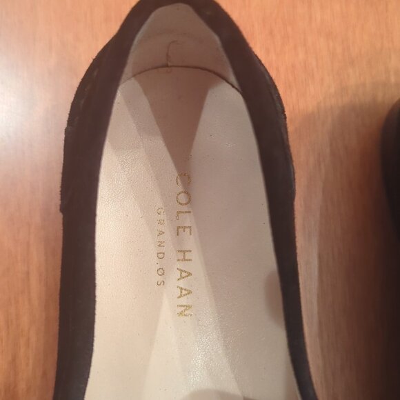 Cole Haan Womens Grand 0s Black Suede Tassel Loafers Slip On Size 5B - Picture 2 of 5